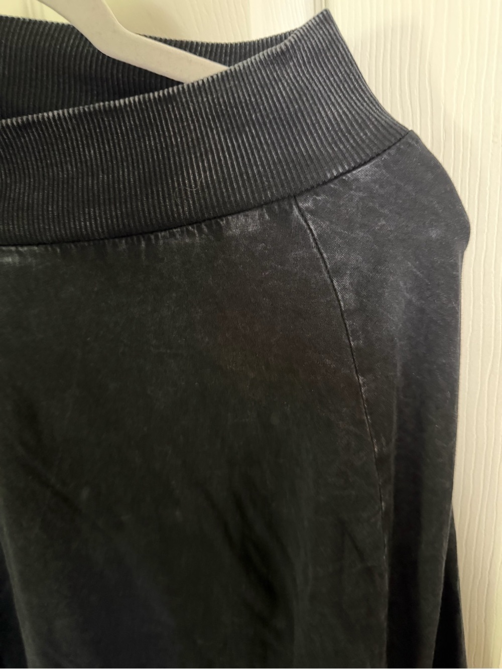 Matthew Charcoal black distressed Ruched A-Line Skirt - Picture 6 of 6